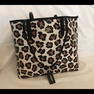 Coach leopard print market bag